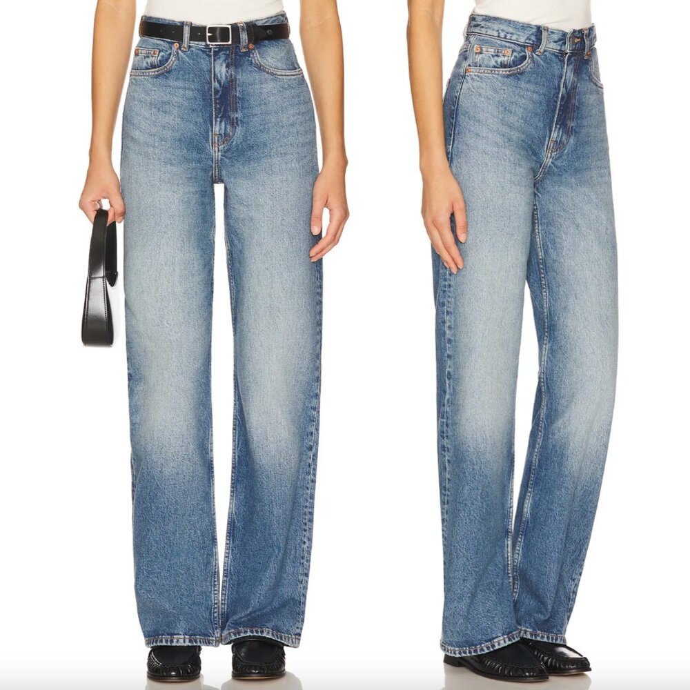NEW Dr. Denim Echo Jeans in Bay Sky Fade Blue Denim Straight Leg 27